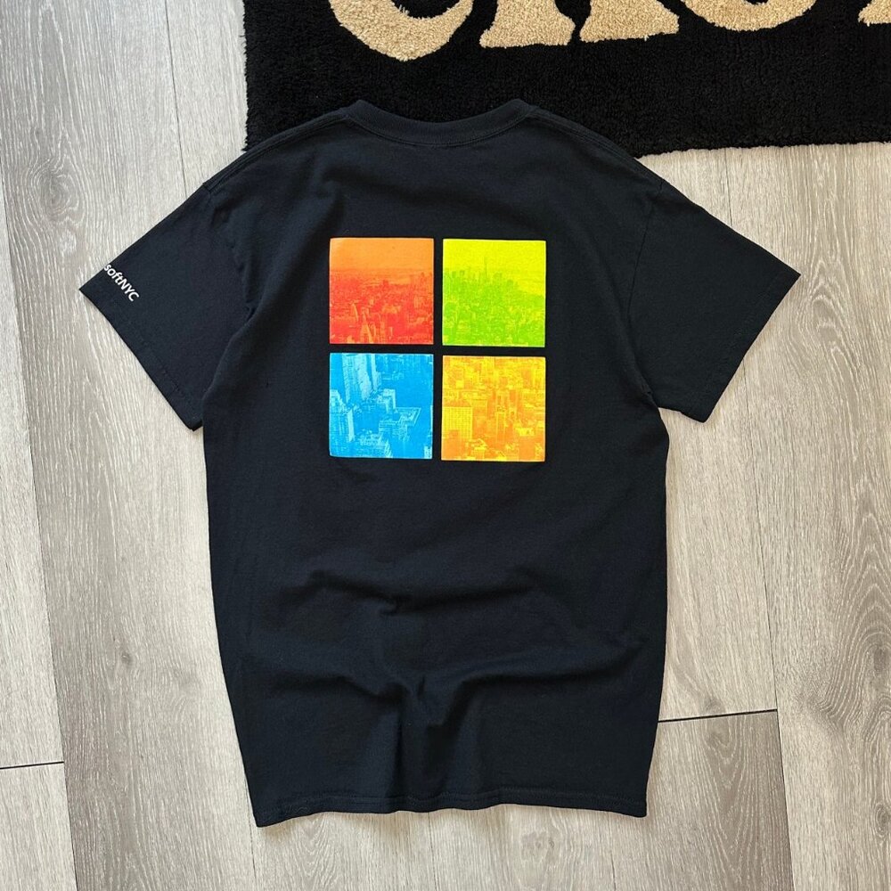 Microsoft NYC New York City #MicrosoftNYC Men's Black T-Shirt - Size Medium